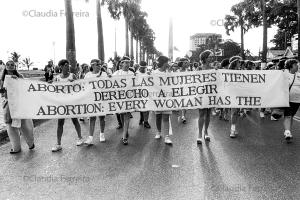 Demonstrators of the 8th Latin American and Caribbean Feminist Meeting